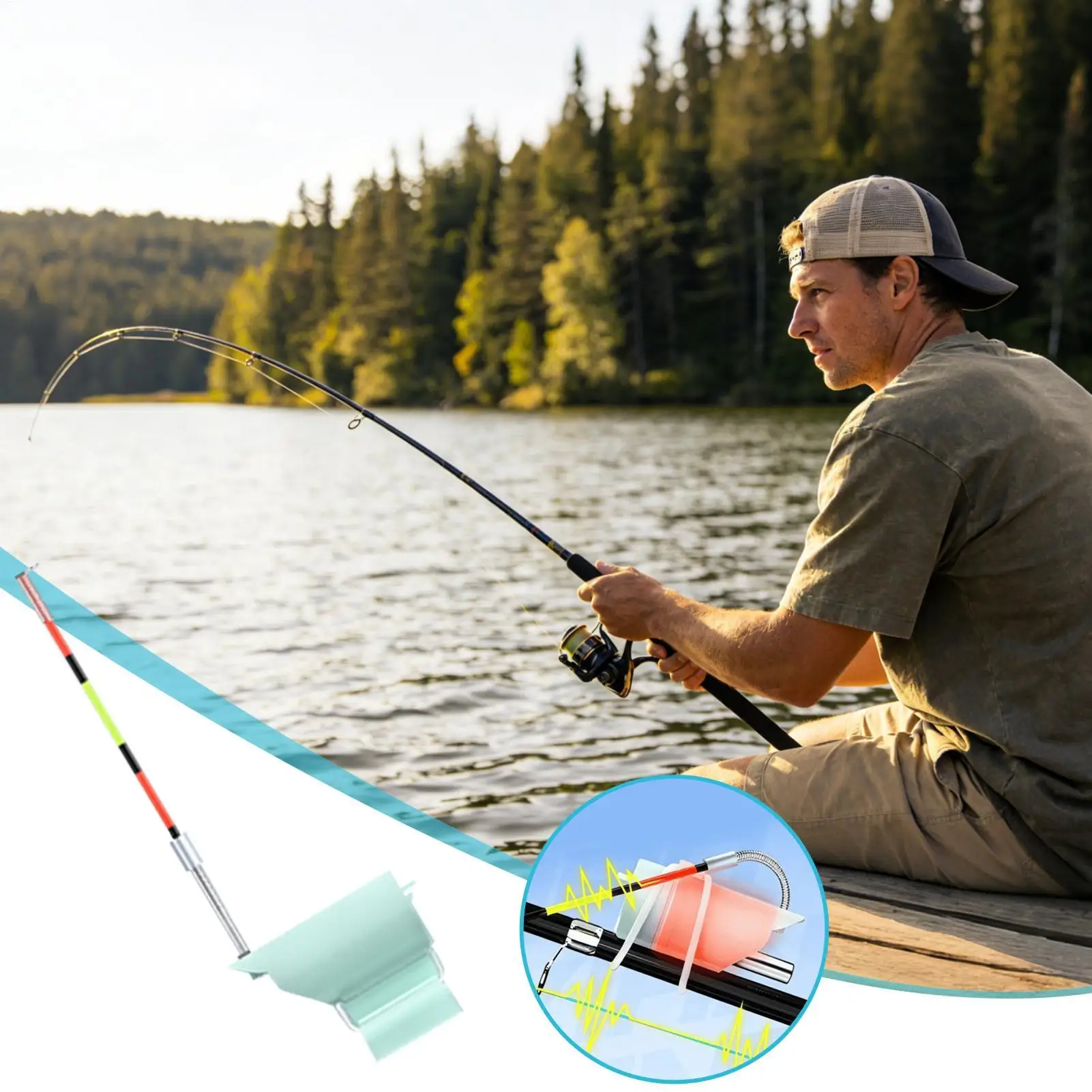 Campanas de pesca portátiles para cañas, alerta sonora para pesca nocturna, alerta de pez para bagre, carpa, pesca nocturna en hielo, lago, río, playa, surf