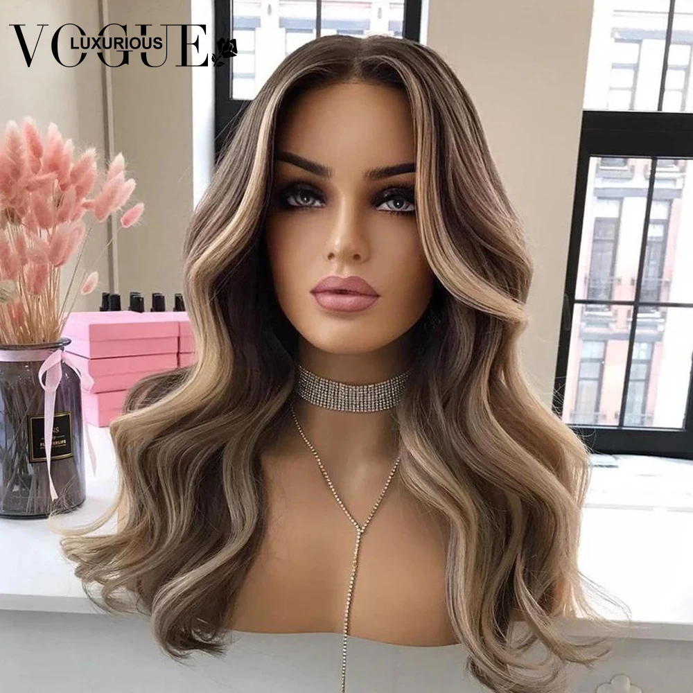 Highlight Ash Blonde Body Wave Lace Closure Human Hair Wigs 13X4 Transparent Lace Frontal Wig Brazilian Remy Pre Plucked