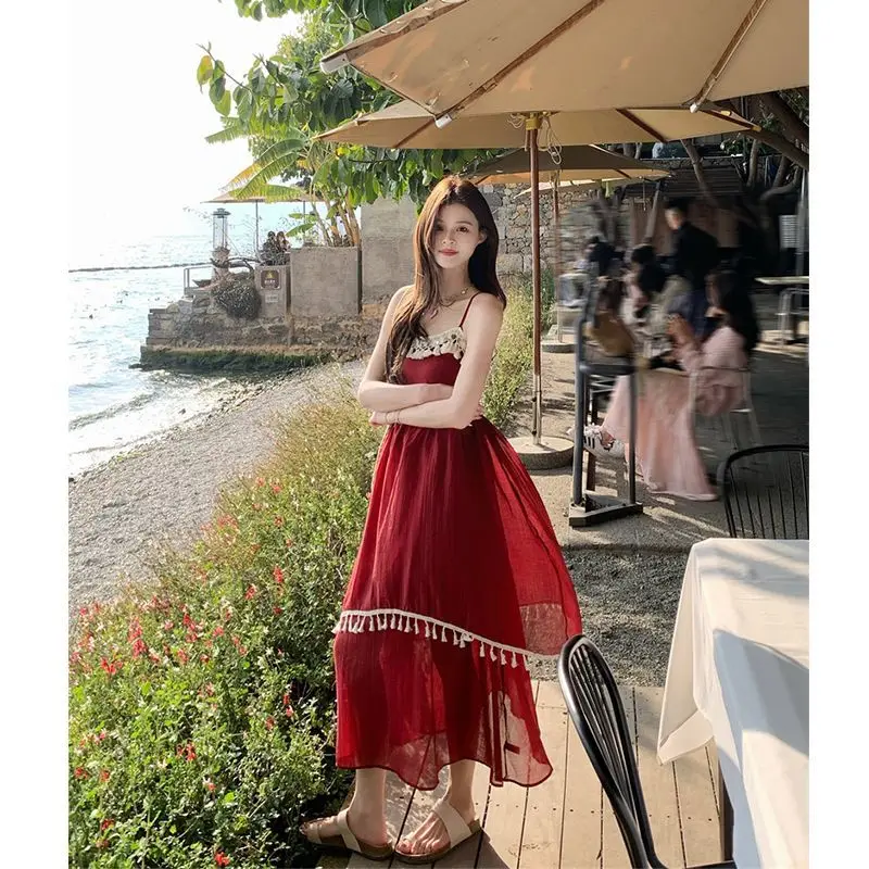 Robe Camisole épissée à franges, nouveau Design printemps/été avec ourlet asymétrique pour vêtements de bureau pour femmes