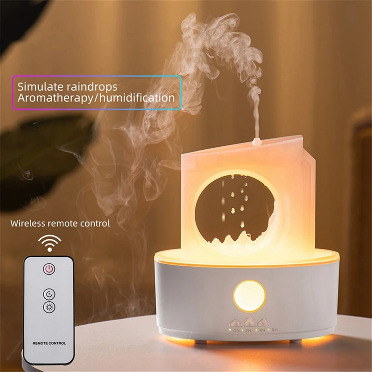 Diffuseur d'arômes de nuages de pluie, humidificateur d'air goutte de pluie, veilleuse d'arôme, pulvérisateur à ultrasons de bureau, prise US