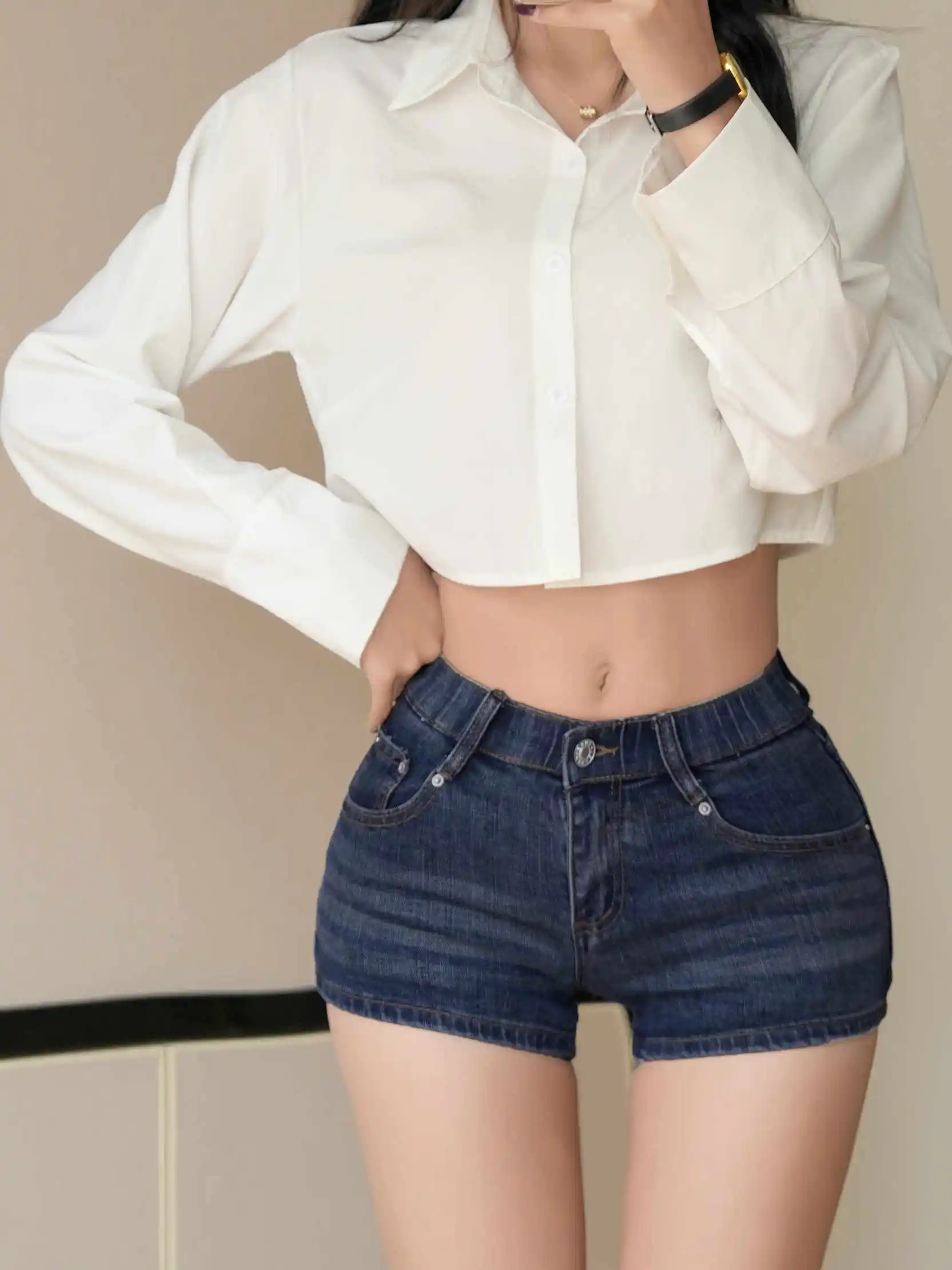 

Летние женские джинсовые шорты в стиле K-pop, Y2K, 2000-х годов, джинсовые шорты-шортики, японский, американский ретро-стиль, гайару, кокетка, харадзюку, уличный стиль