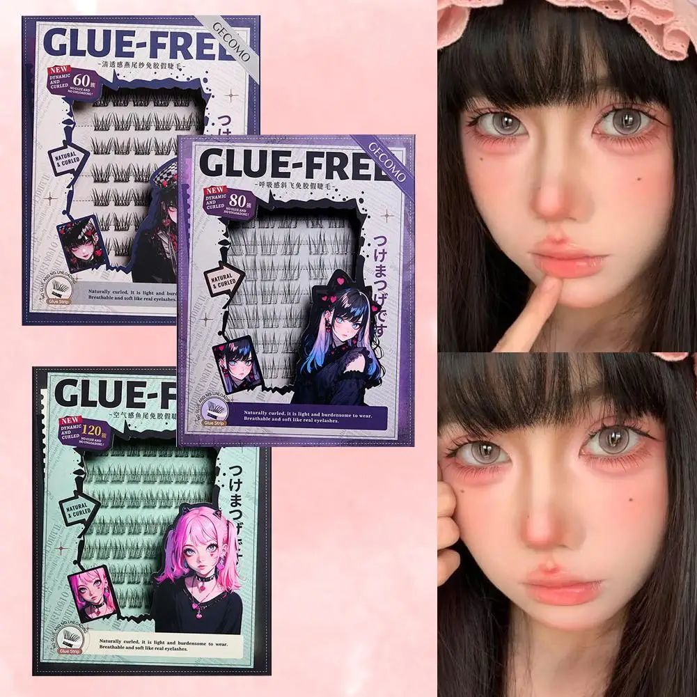 Pack de cils inférieurs sans colle, bande transparente sous le maquillage des yeux, outils adhésifs auto-bas, cils Manga inférieurs So J9Q9