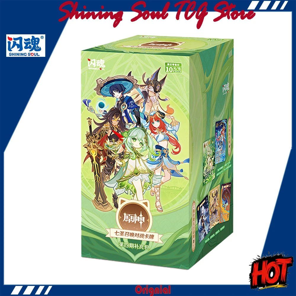 Shining Soul Genshin Impact Genius Invokation TCG Vol.4 Booster Pack Collectible Tabletop Game Cards Exquisite Gift Original Box