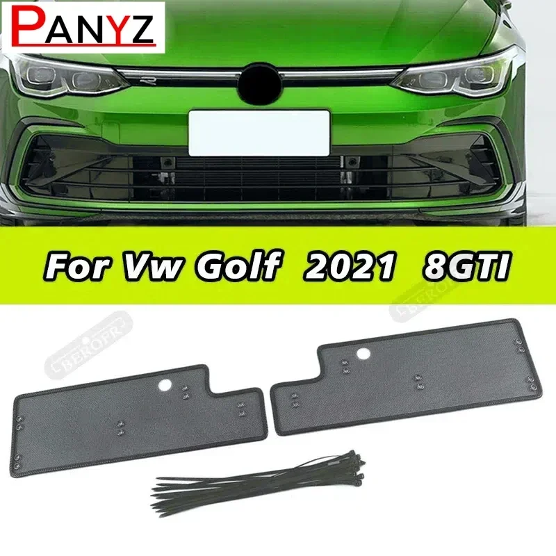 

For Vw Golf 8 Accessories Mk8 2021-2022 Car Middle Insect Screening Mesh Front Grille Insert Net Anti-mosquito Dust