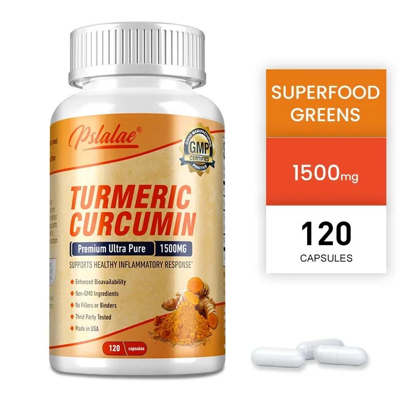 

Куркума - высочайшая мощность, 95% 1500 мг с экстрактом черного перца BioPerine, добавка для облегчения боли в суставах