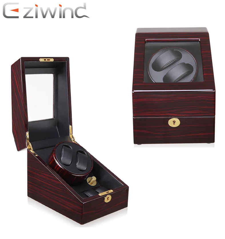 

Double Watch Winder+ 3 Soft Leather Watch Pillows Automatic Watches Winding Box Wood Shell Japanese Quiet Motor Watch Shaker