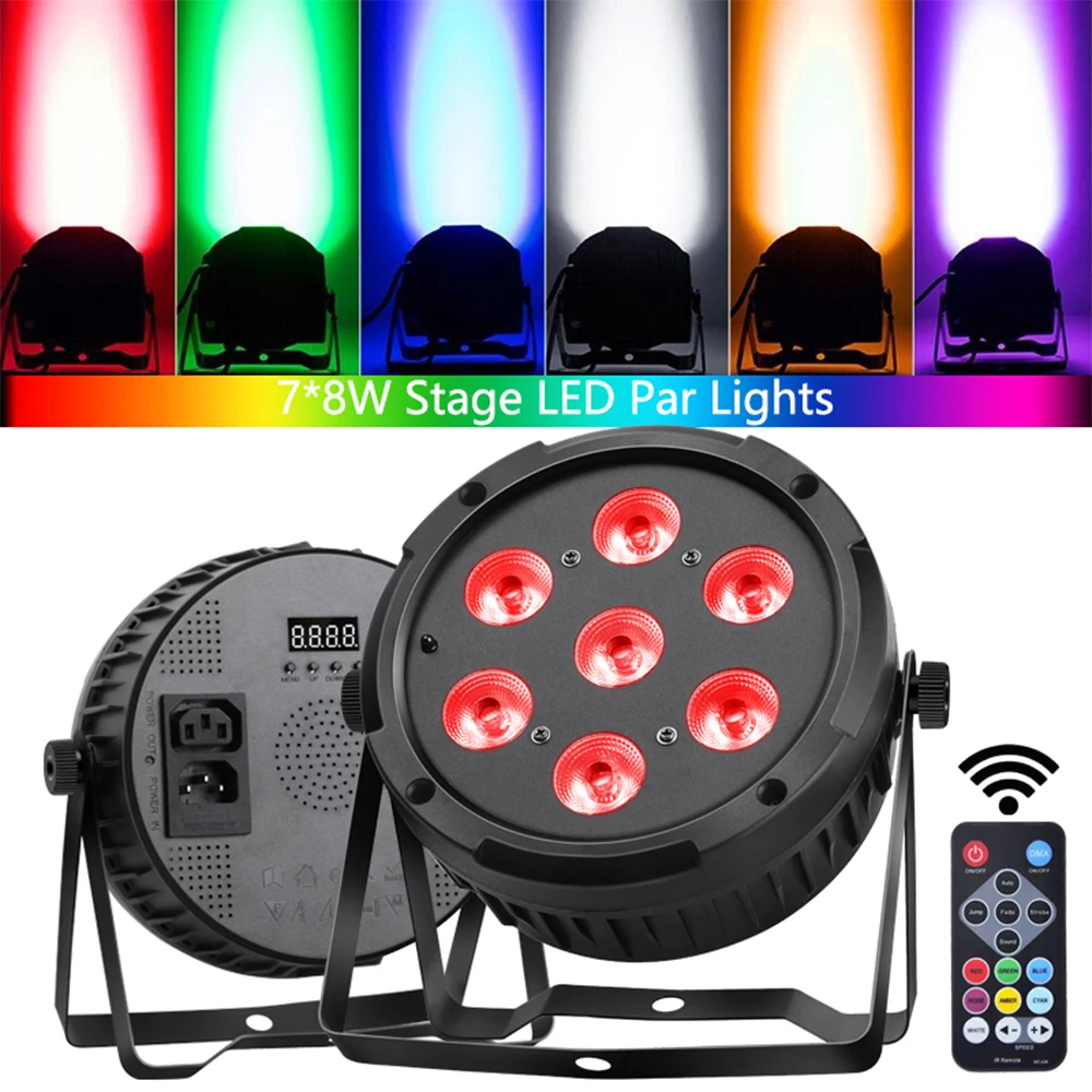 7*10/18W LED Par lights RGBW 4in1 6in1 Sound activated DMX512 controls bright DjPar lights Stage Party Club Disco Wedding events