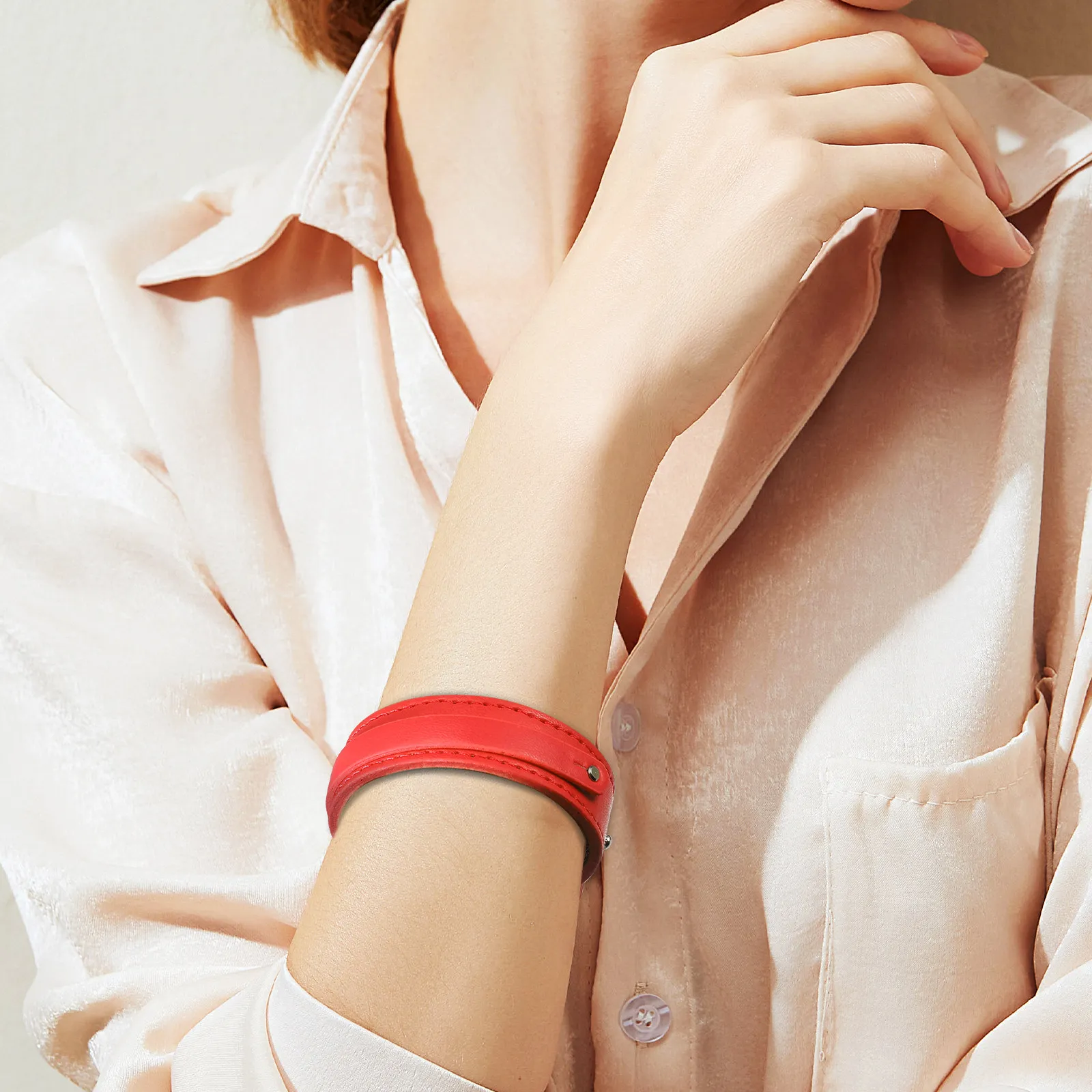 

10Pcs Blank Bracelets Soft Flexible Colored Wrist Band with Snap Fastener Adjustable Cuff DIY Jewelry Making Decorative