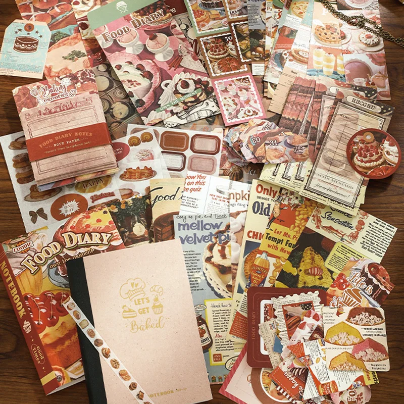 1Style 154Pcs/set  Vintage Loose-leaf Book Material Decor Gift Box Set Creative DIY Journal Collage Stationery