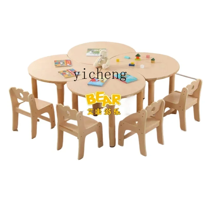 

XL Solid Multi-Layer Board Kindergarten Tables and Chairs Children's Table Small Desk Toy Table
