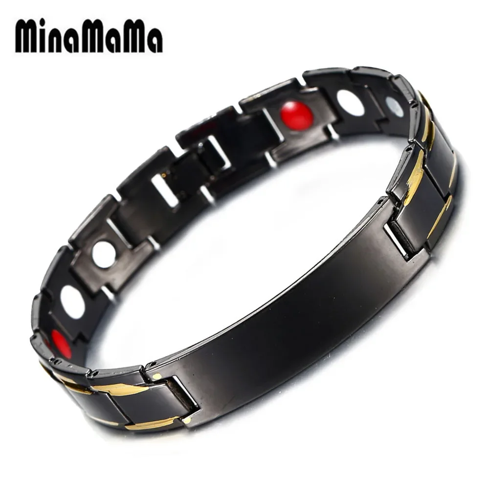 Black Copper Germanium Magnetic Bracelet For Woman Men Chunky Chain Energy Bracelet Health Care Jewelry Wholesale