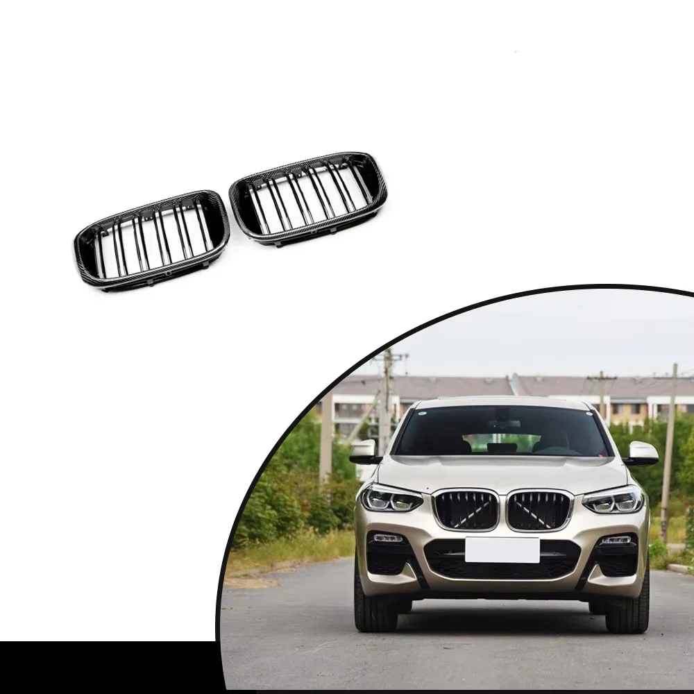 

Carbon Fiber Front Bumper Kidney Double Line Grill For BMW X4 G02 M40i 2018-21