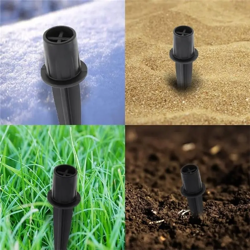 B50C Metal Stakes For Solar Lights, 10-Pack Reinforced Ground Stakes, Replacement Nails For Garden Light Systems Spike