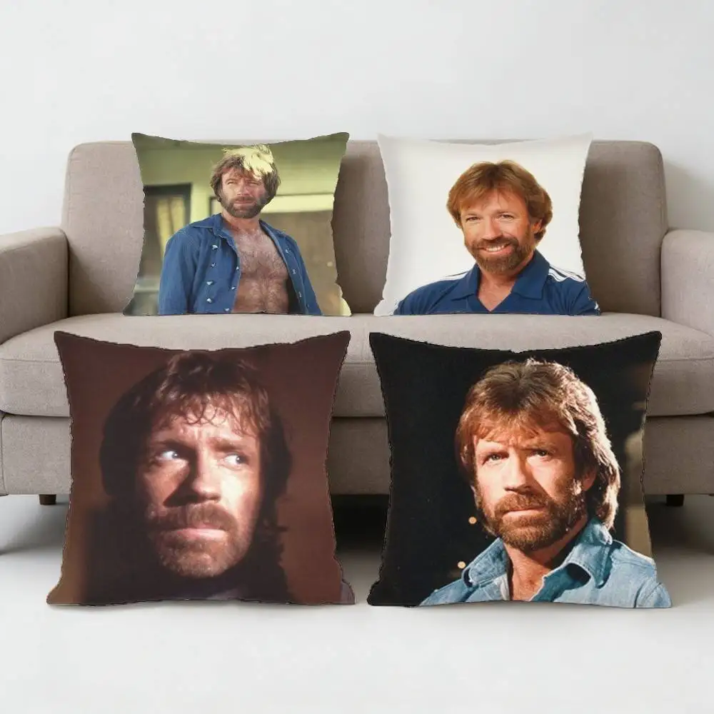 

Martialist Chuck Norris The Expendables Pillow Case Anti-dustmitePillowcase Invisible zipper silky shortplush Sofa cushion cover