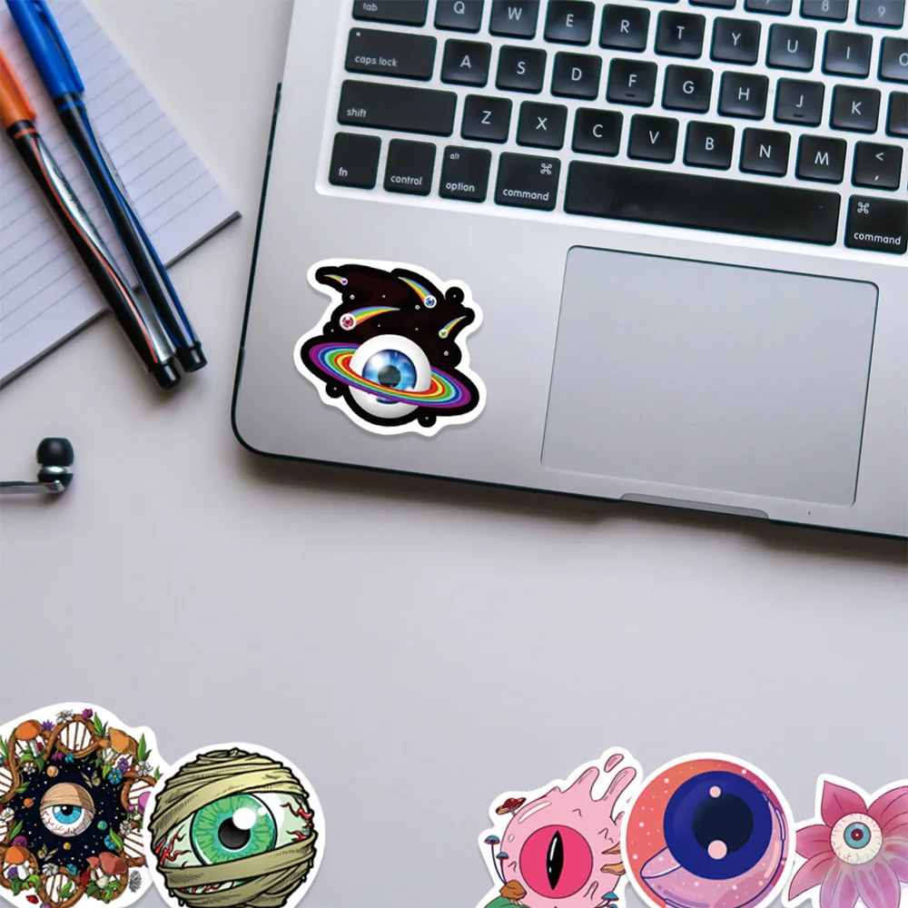 10/30/52PCS Cartoon horror eyeball Stickers For Suitcase Skateboard Laptop Luggage Phone Car Styling DIY Decal