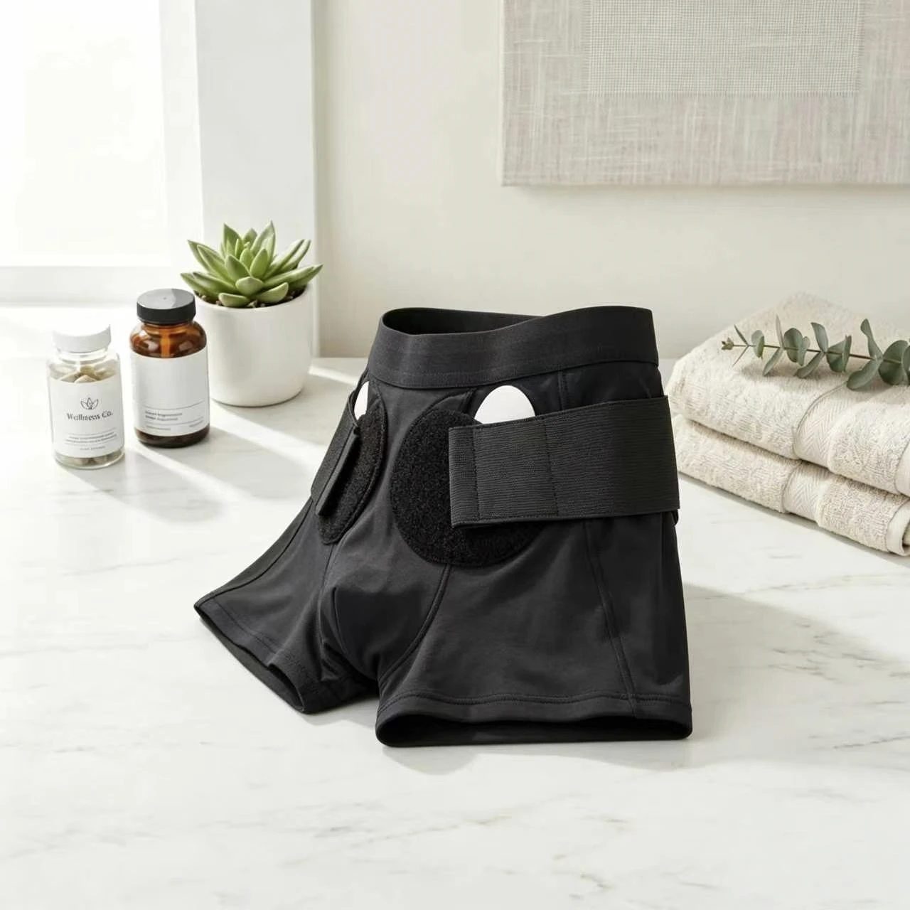 Cinturón de fijación para hernia inguinal, ropa interior para hernia de adulto con parche, especial para personas de mediana edad y mayores, para hombres y mujeres