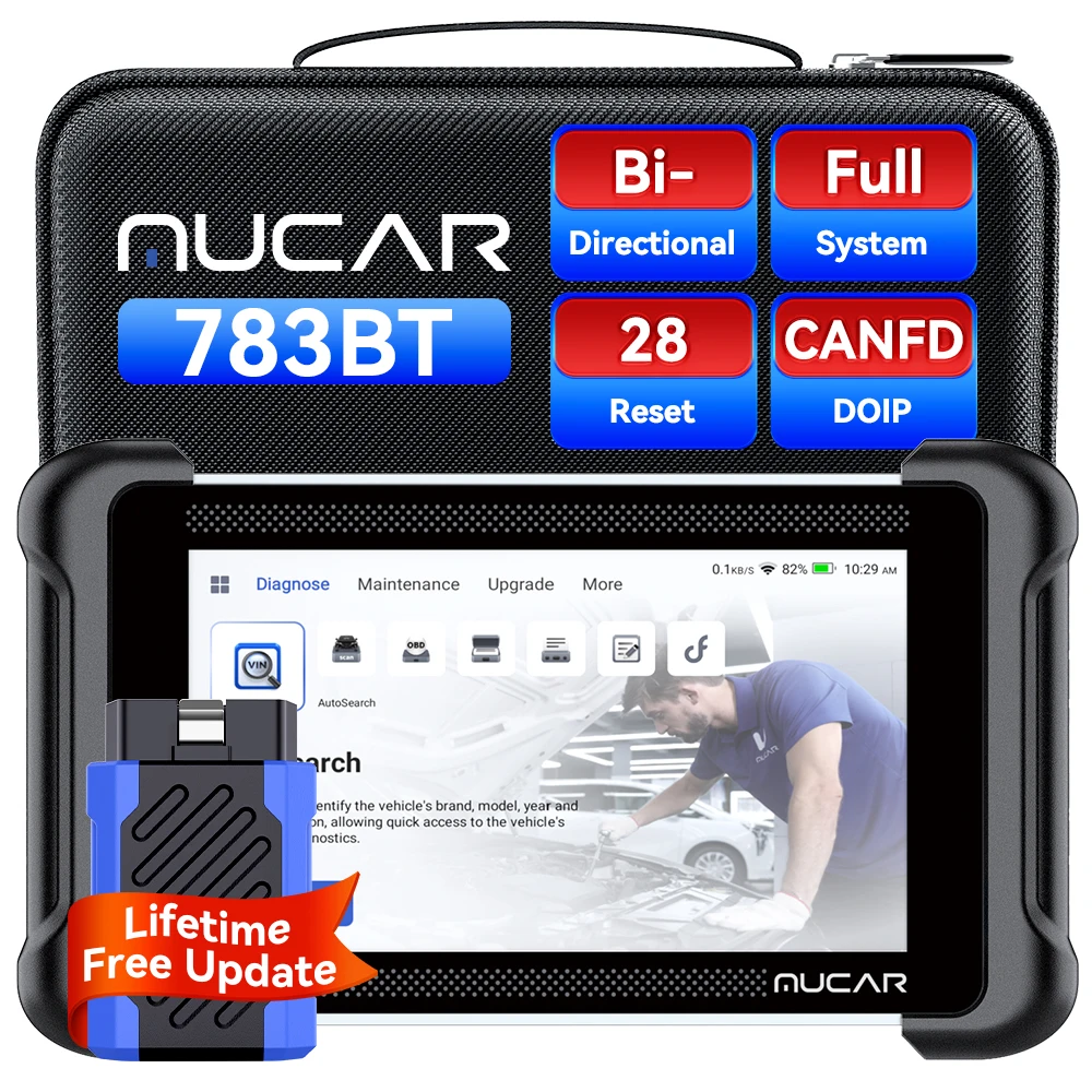 Lifetime Free Update MUCAR 783BT OBD2 Diagnostic Tool CAN FD/DOIP Protocol All System Diagnosis 28 Reset FCA Bi-directional