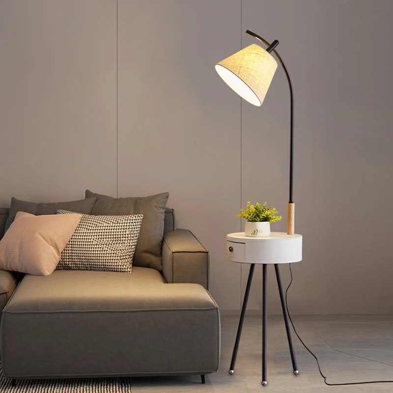 Minimalista Modern Floor Lamp, Sala de armazenamento Rack, gaveta, sofá, mesa de café, Quarto criativo, abajur de cabeceira