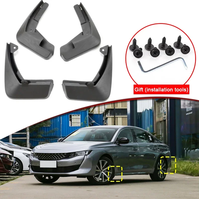 

Car Styling For Peugeot 508 2019-2022 2023 ABS Car Mud Flaps Splash Guard Mudguards MudFlaps Front Rear Fender Auto Accessories