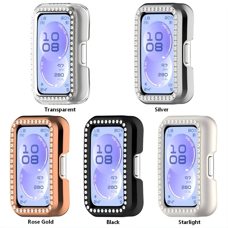 Bling PC Hollow Case Cover for Huawei Band11/11Pro Smart Watch Diamond Crystal Bumper Shell for Huawei Band11Pro NFC Accessorie