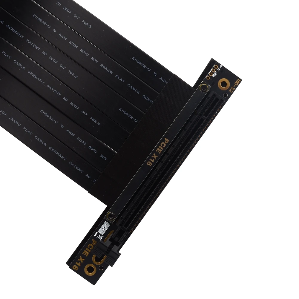 PCIe 3.0 X16 To X16 Riser Graphics Card Extension Cable PCI-E 270 Degree Angle for GPU Vertical + Power Adapter Cable 5cm-100cm