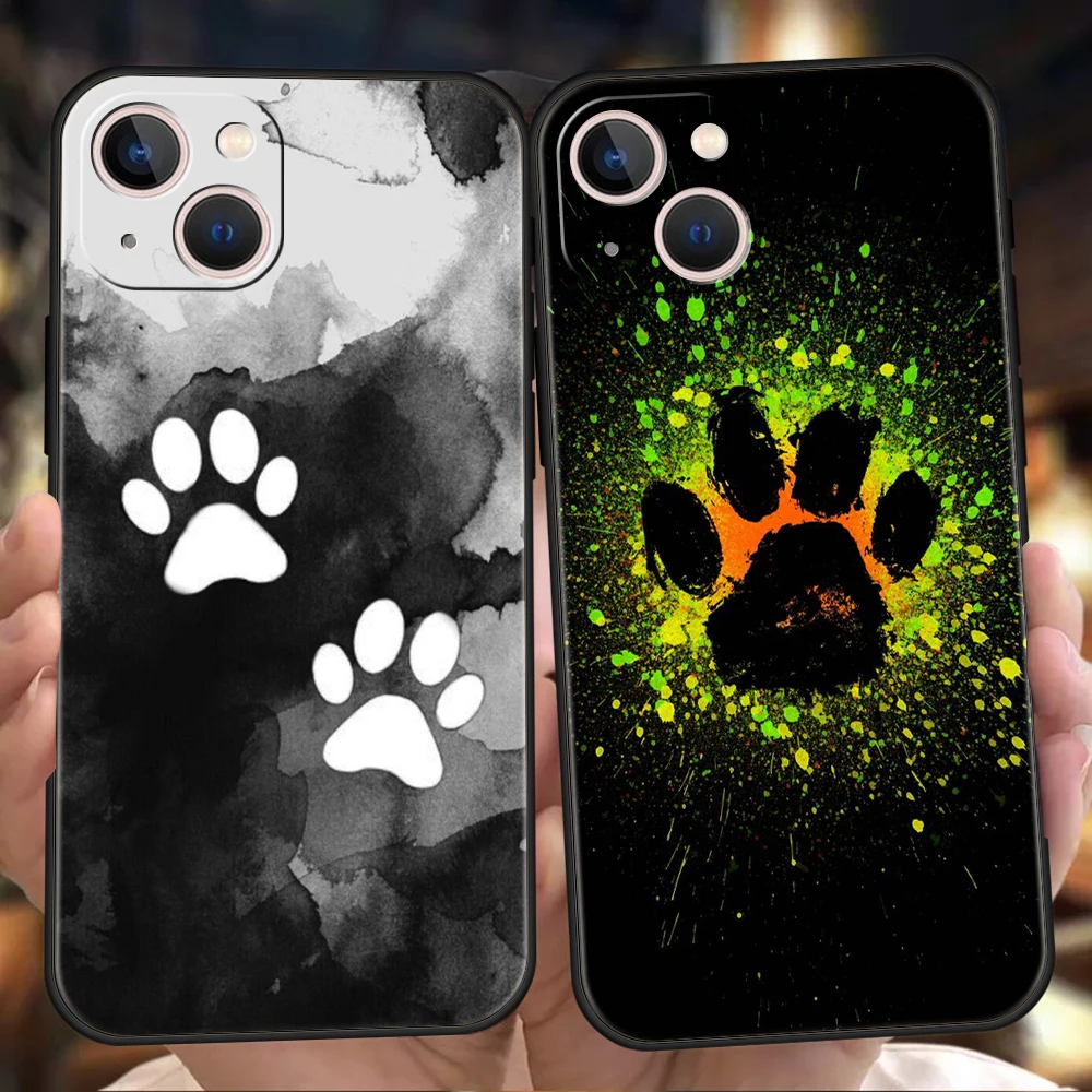 Dog Footprint Paw Cute Phone Case Cover per iPhone 16 15 14 13 12 Pro Max XR XS 11 7 8 Plus Soft Shell in Silicone antiurto Capas