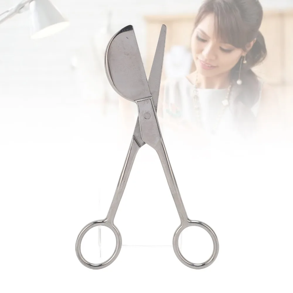Double Bent Handle Duckbill Scissors Curved Offset Handle 6 Inch Carpet Scissors Silver Applique Scissors Textile Handwork