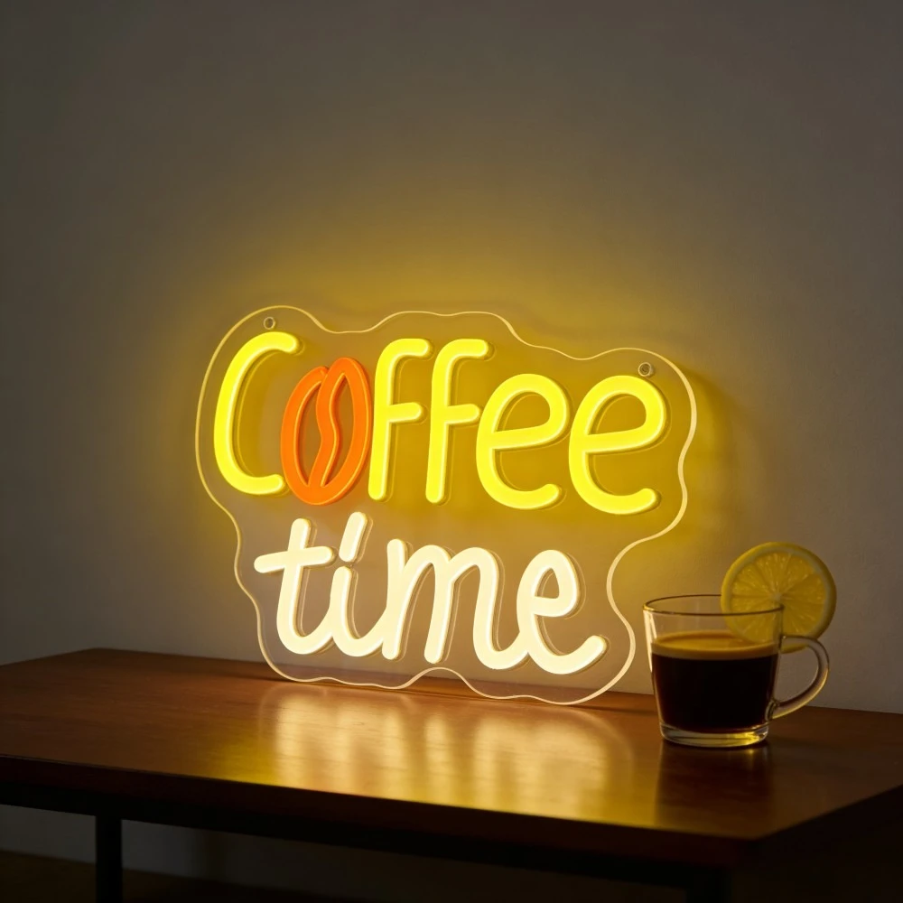 

Неоновая вывеска «Время кофе» с регулируемой яркостью, светодиодный неоновый светильник для кафе, бара, кухни, декора стен, подарок для любителей кофе, декор для тематических вечеринок в стиле домашнего пивоварения