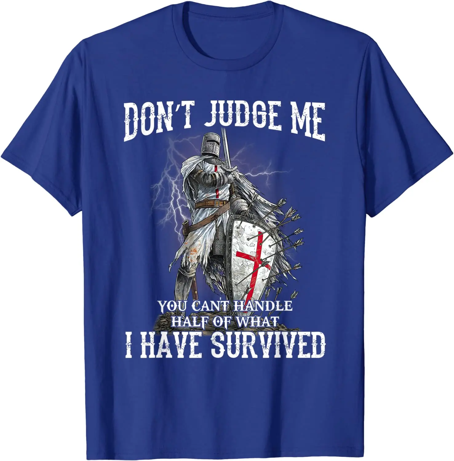 Knight Templar Christian Warrior of God Don’t Judge Me Men T-Shirt Short Sleeve Casual Cotton O-Neck Summer Shirts