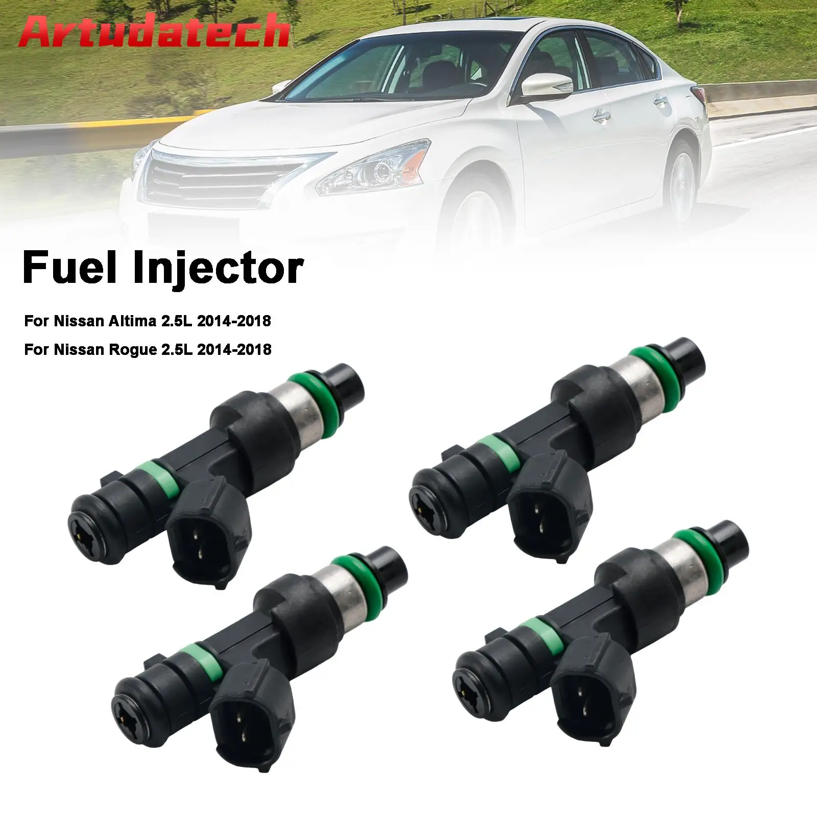 Artudatech 4PCS Fuel Injector 16600-9HP0A Fit Nissan Altima 2015 2016 2017 2.5L I4 FBY2855