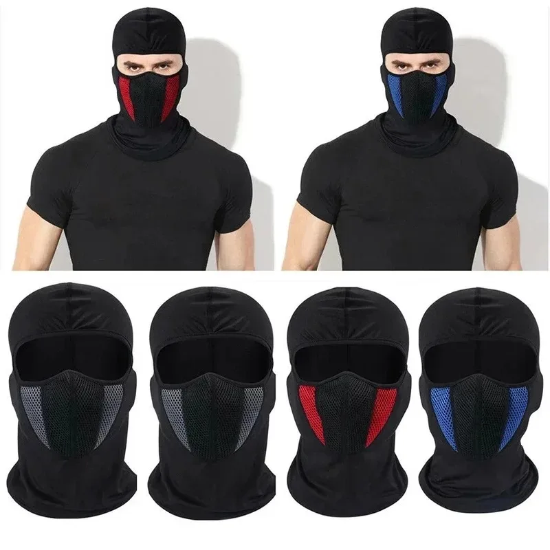 Máscara facial completa transpirable, pasamontañas para motocicleta, gorra a prueba de viento y polvo, cubierta facial para deportes al aire libre, tocados para hombres