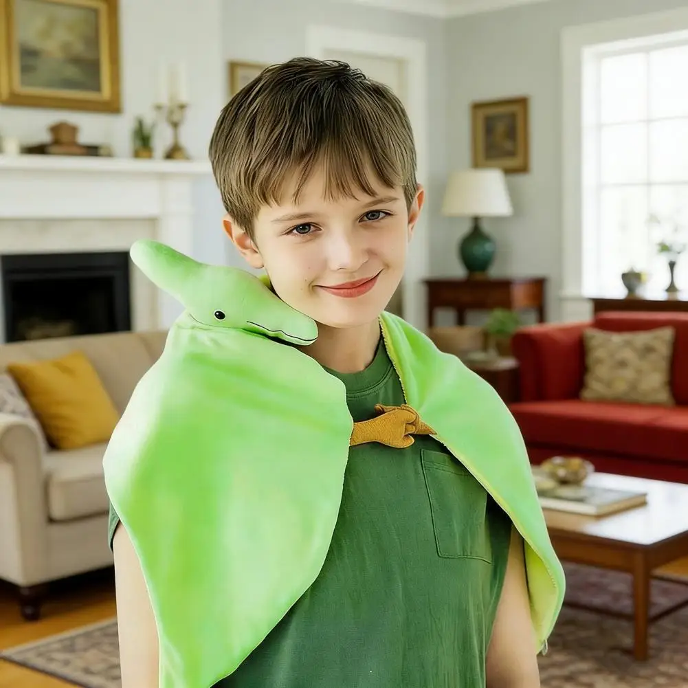 Soft Warm Kids Cape Pterodactyl Dinosaur Wearable Blanket Kids Plush Cape Shawl Soft Warm Poncho Wings Scarf Cozy for Kids