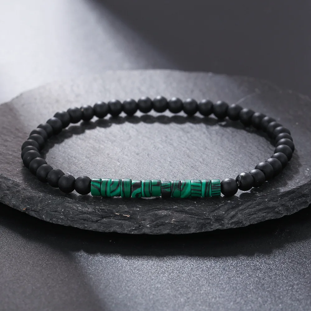 4mm 5 Style Handmade Onxy Beads Mens Bracelet Luxury Emperor Stone Simple Baclet For Male Armband Jewelry Homme