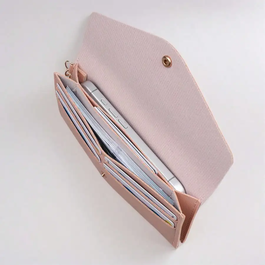 

New Arrival Women's Long Wallet, Ladies Clutch Purse With Multiple Card Slots, Fashion Snap Button Wallet Festival Graduation Te