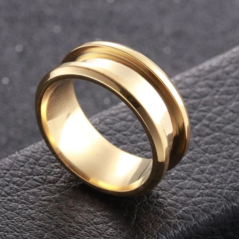 

6x Ring Blank for Inlay Ring Jewelry Making Grooved Finger Ring 8mm Drop shipping