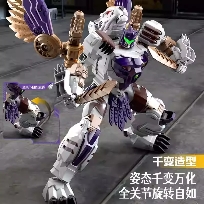 ของเล่นแปลงร่าง LIJIANG XT1613 ซูเปอร์วอริเออร์ ไทแรนโนซอรัส ไทเกอร์ อีเกิล โรบอท โอเวอร์ลอร์ด โมเดลของเล่นแบบขยับได้