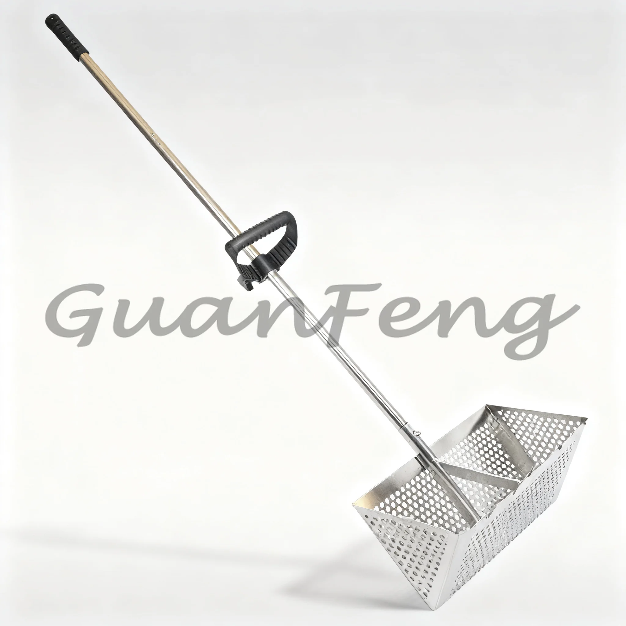Wide Basket Seafood Rake with Steel Handle, Beach Digging Rake, Sand Sieve Tool for Beach Shell & Seafood Gathering