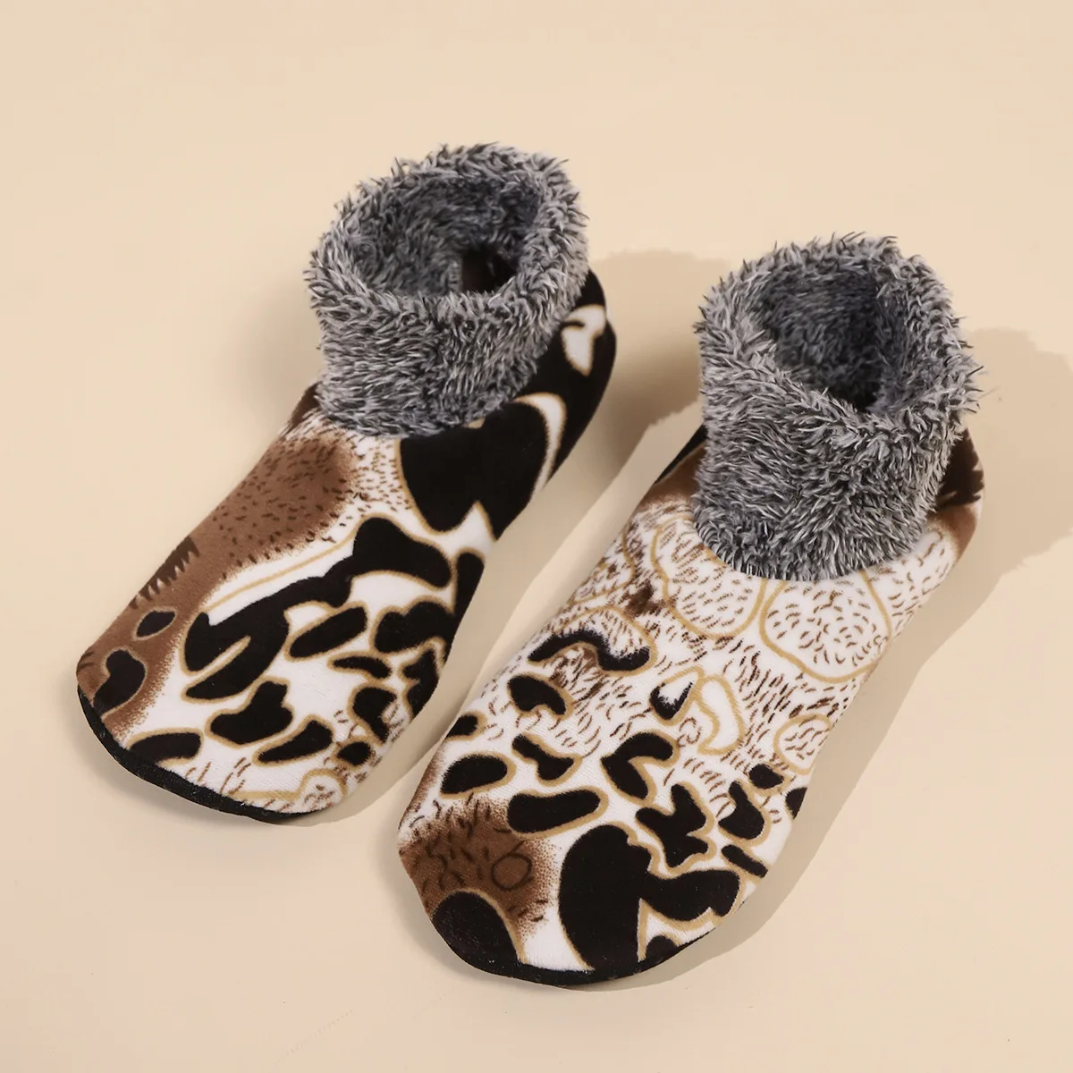 One Size Women's Autumn Winter Sock Leopard Floor Plus Size Warm Fashion Sock Solid Color Simple Thick Cashmere Funny Wholesale