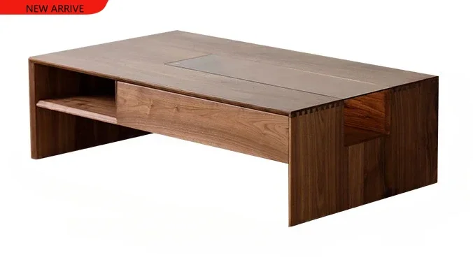 

X A15 Solid Wood Coffee Table TV Cabinet North America Black Walnut Combination Nordic Living Room Log Modern Minimalist Coffee