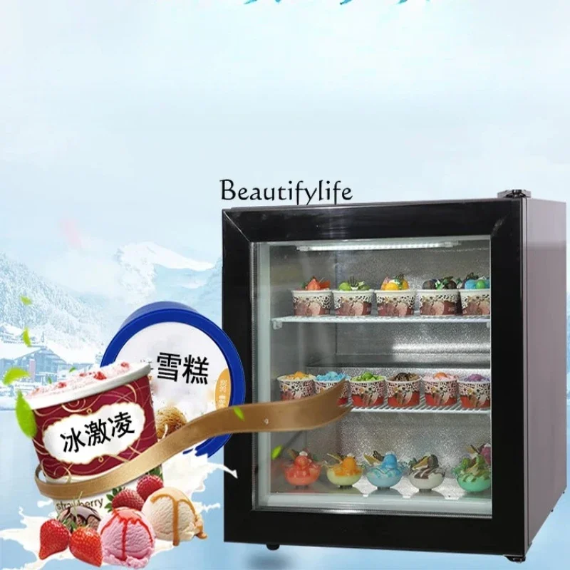 

ls 04Commercial Frozen Display Cabinet Vertical Small Glass Refrigerated Refrigerator