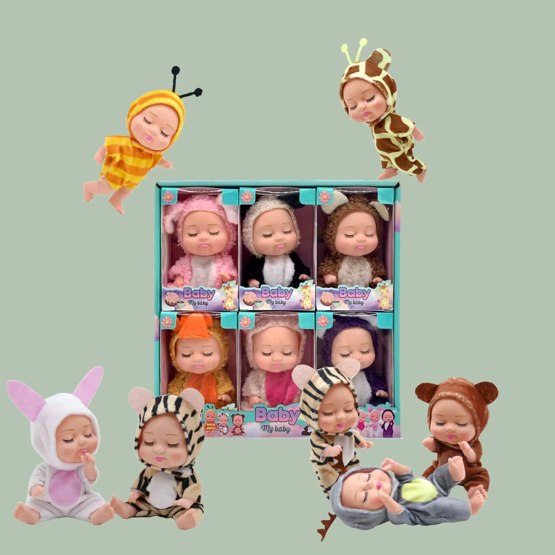 ตุ๊กตาทารกจำลองขนาด 8 นิ้วที่สามารถส่งเสียงได้ ตุ๊กตาเกิดใหม่ BJD ตุ๊กตาเพื่อนซี้ที่เหมือนจริง
