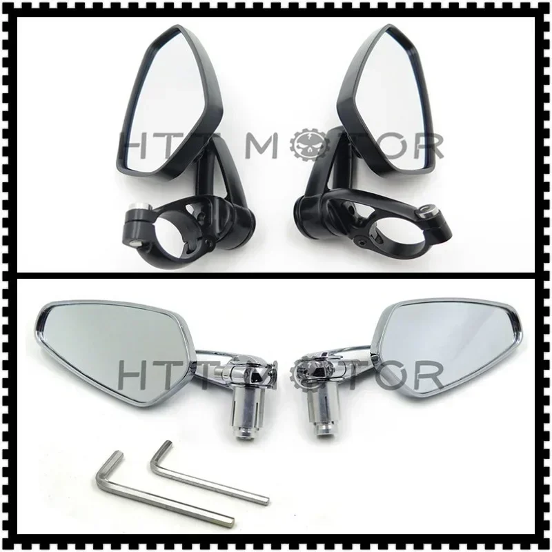 

Motorcycle 22mm Universal Motorcycle Aluminum Arrow Bar End Side Black Mirrors