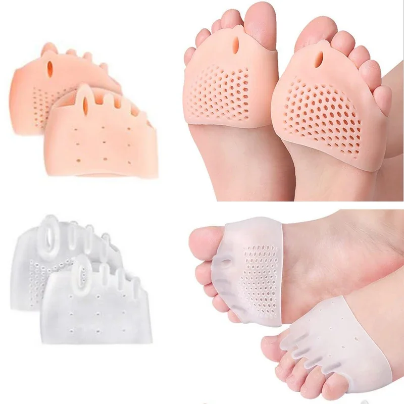 Separador de dedos de silicona para piezas, Corrector de Hallux Valgus, Protector ortopédico para juanetes, almohadilla para el antepié, calcetines para el cuidado de los pies y pedicura, 2 unidades