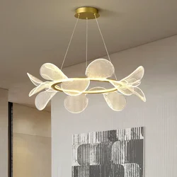 Modern LED Flower Chandelier Luxury Acrylic Pendant Lamp for Living Room Bedroom Kitchen Decor LED Dining Room Hanging Lamp