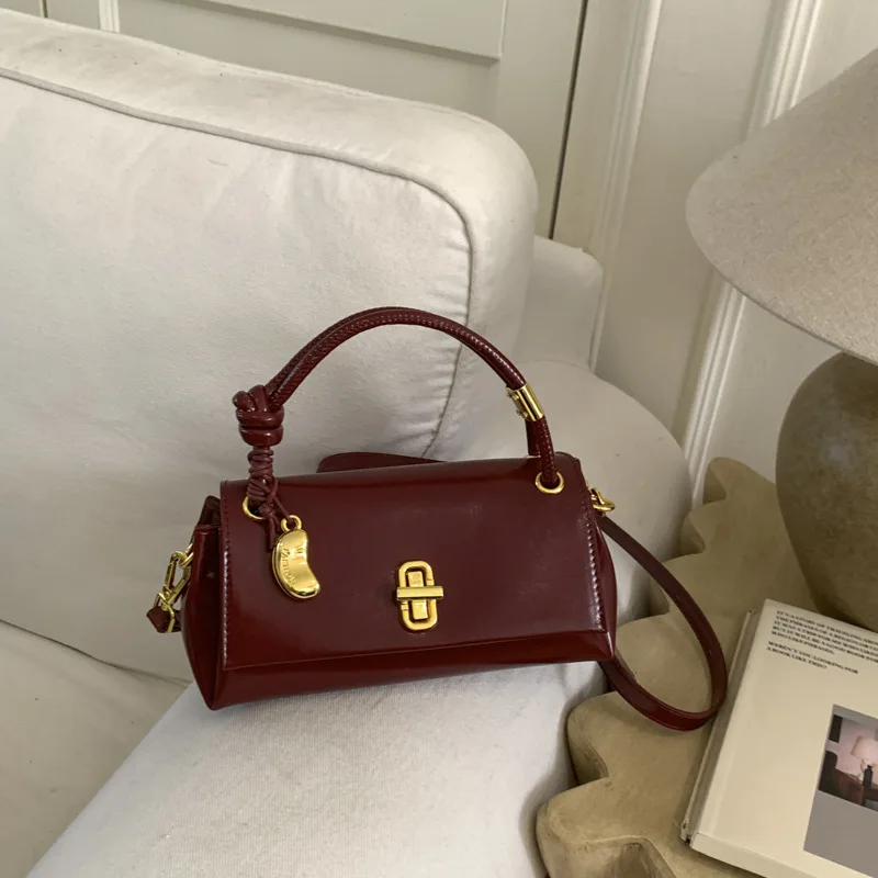 Single-shoulder Crossbody Bag High-end Light Luxury Simple Lock Buckle Handbag Fashionable All-matching Korean Casual