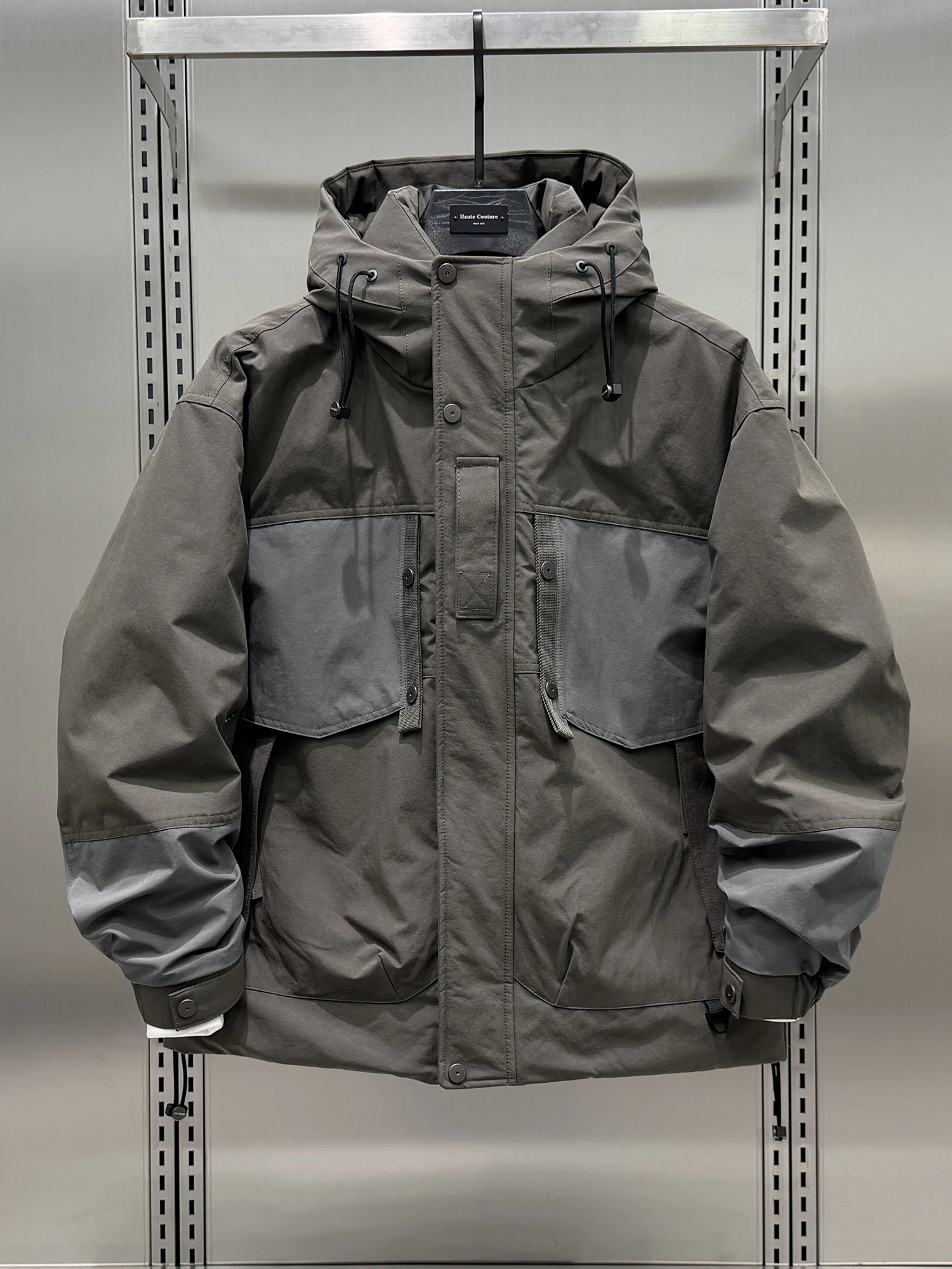 

Модный тьмяный пуховый джет, мужской зимний уличный теплый американский сле, модное Новое поступление, застежка-молния из полиэфирного волокна с капюшоном