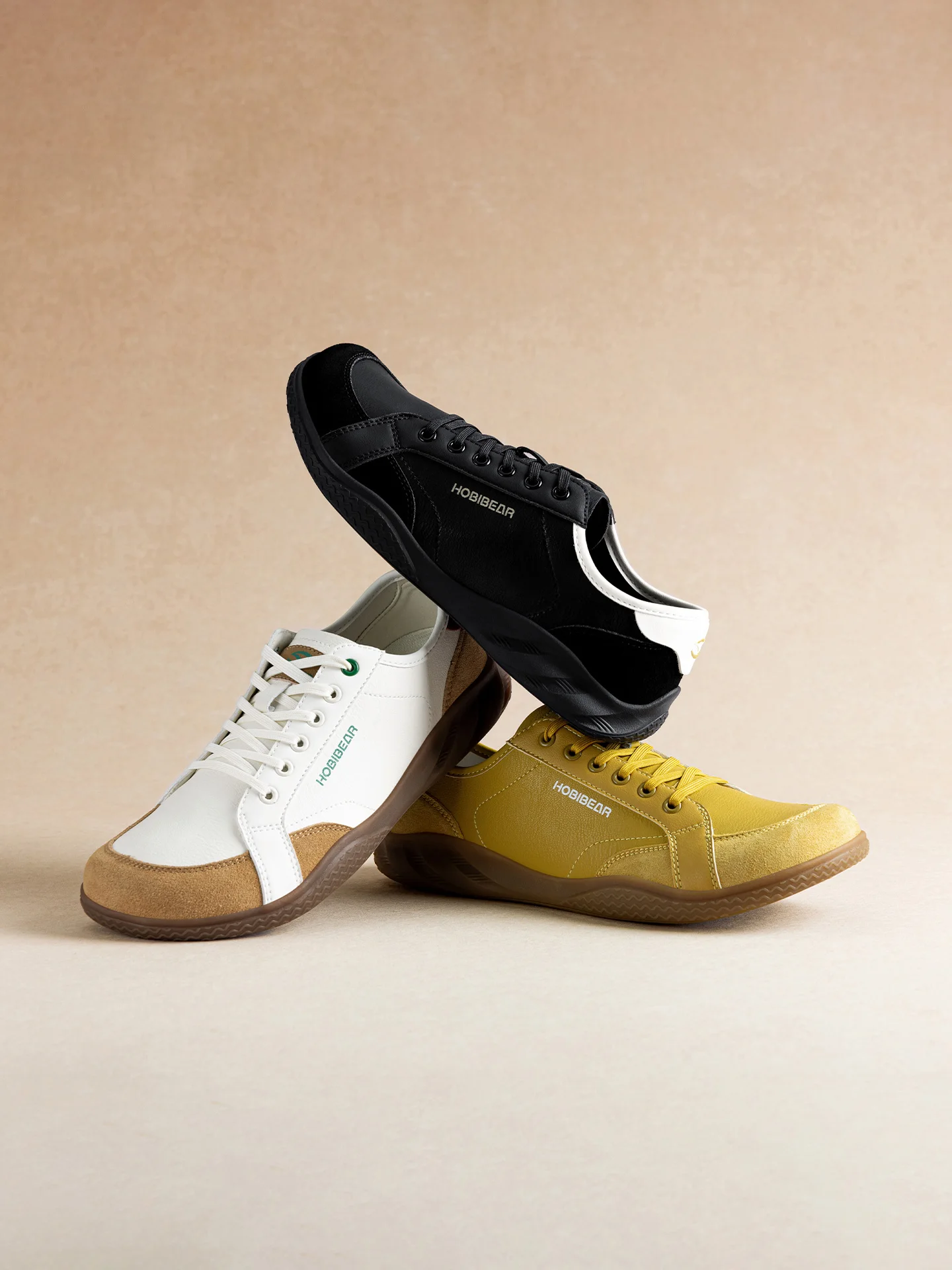 HOBIBEAR Barfußschuhe für Damen und Herren, breiter Zehenbereich, leichte Turnschuhe, lässige, farblich abgesetzte Wanderschuhe aus Kunstleder – Detail 2