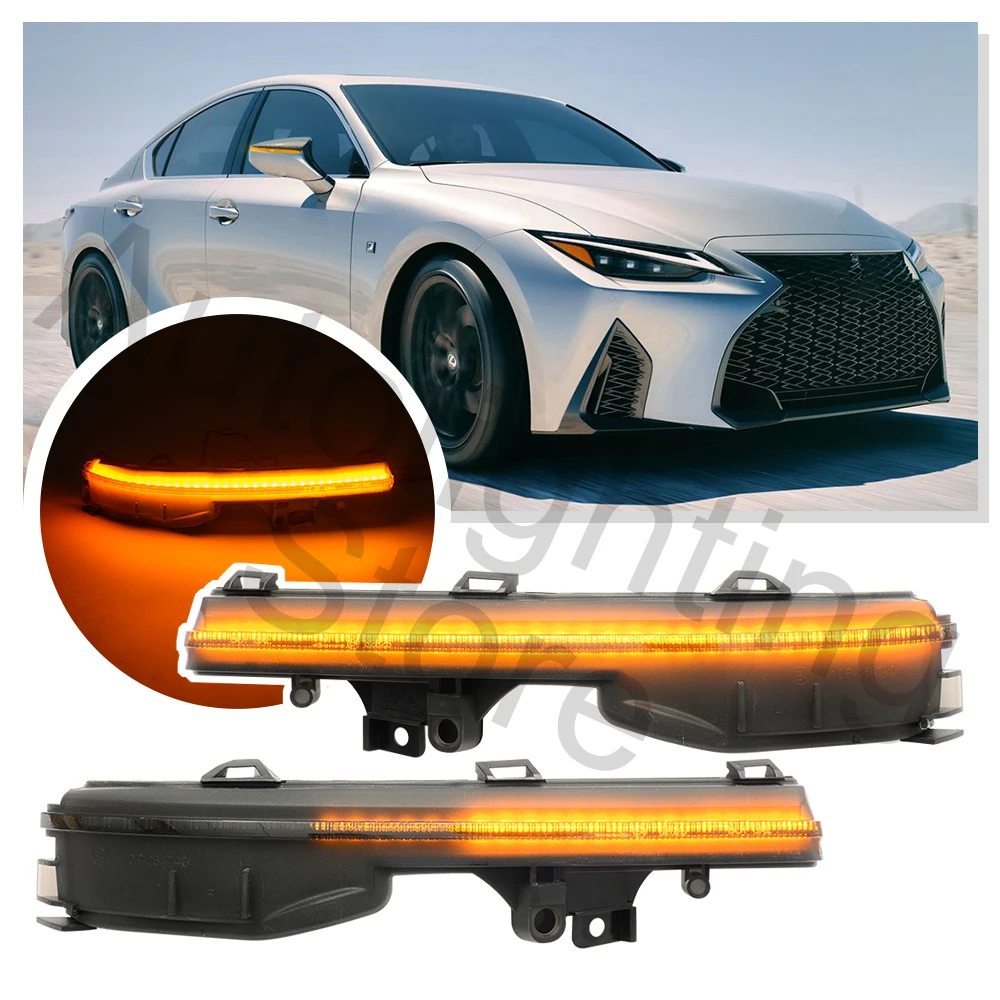 2X For Lexus ES250 ES300h ES350 IS300 IS350 LC500 LC500h LS500h RC200t LED Turn Signal Light Side Marker Blinker Fender Lamp