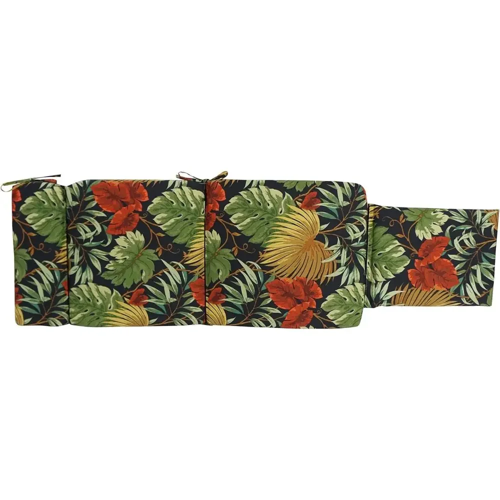 Outdoor Deck Lounger Cushion, Tropical Raven Design