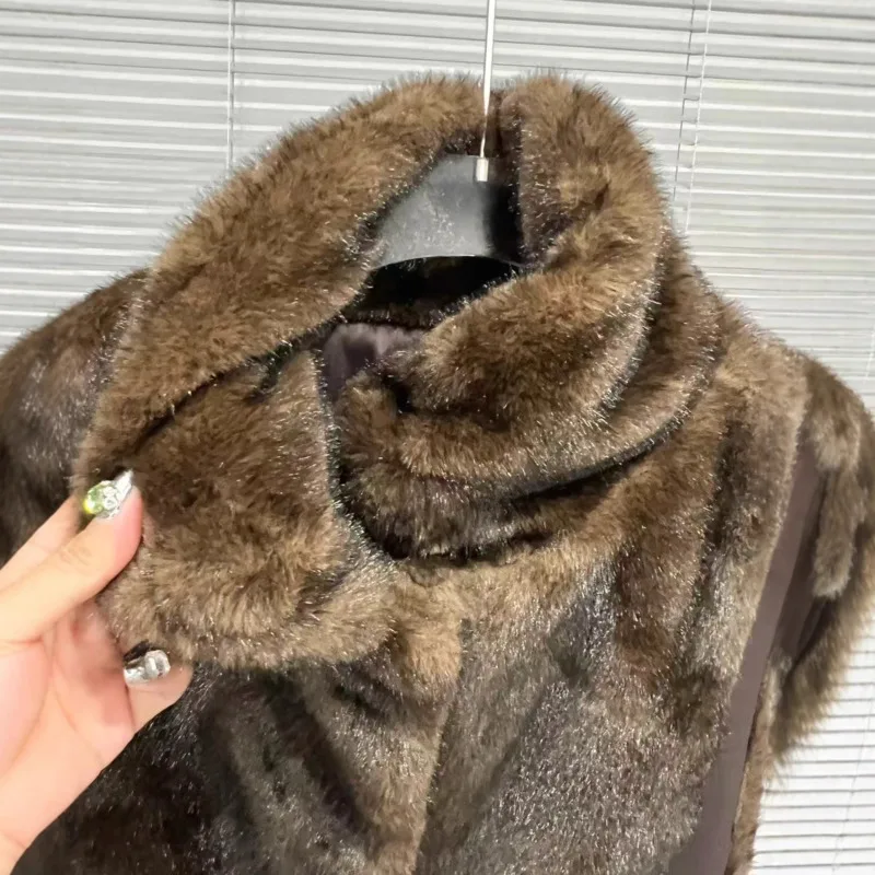 HKSH 2025 خريف شتاء جديد صدرية دافئة الوقوف طوق فو الفراء الفاخرة الشارع الشهير الاتجاه الأنيق بلا أكمام سترة سميكة HK15471 #4